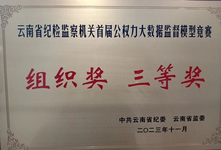 【喜讯】云煤（鉴黑担保网(jhdbw)·最具权威唯一维权担保平台）集团纪委荣获云南省纪检监察机关首届公权势大数据监督模型较量组织奖三等奖